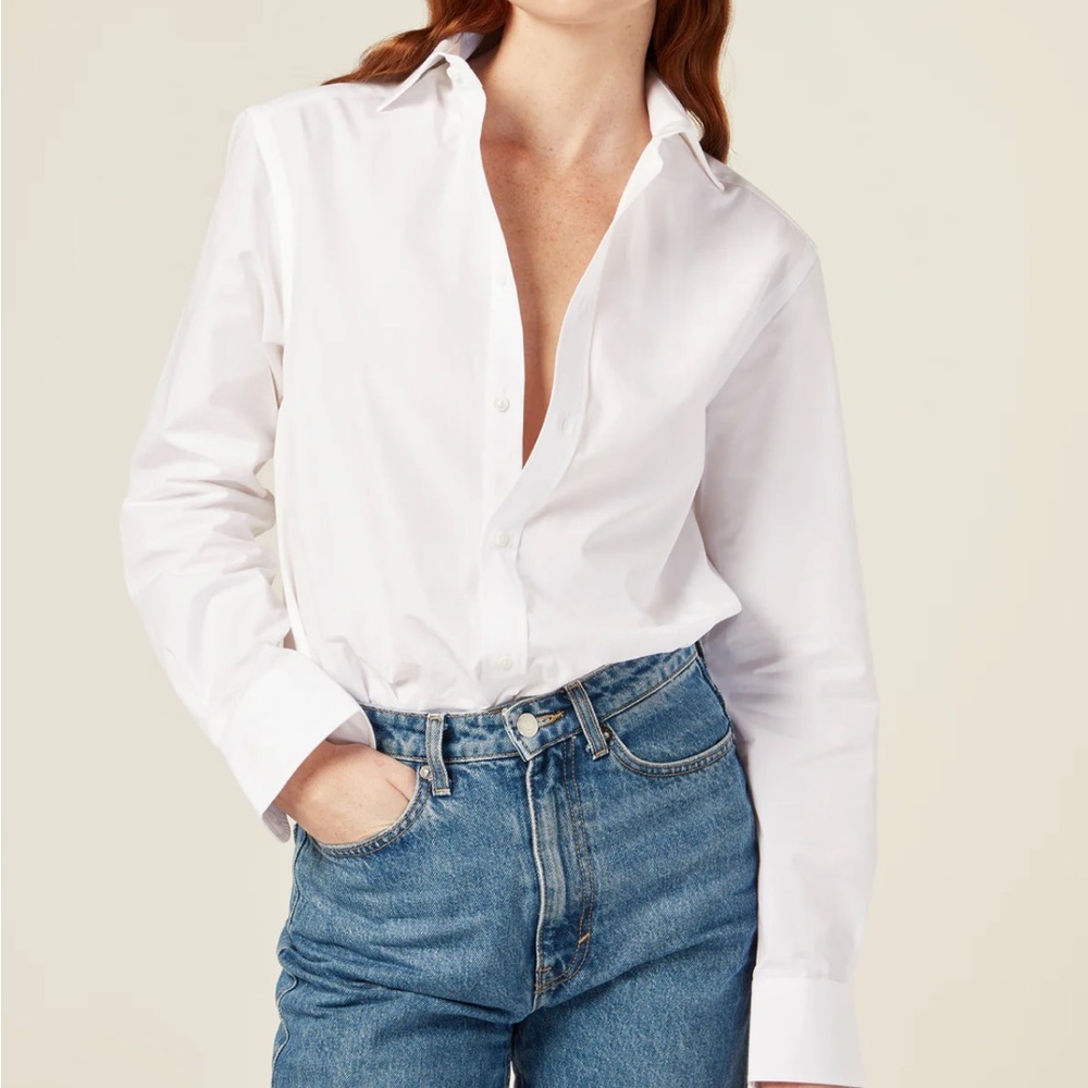 WNU The Boyfriend Poplin in White